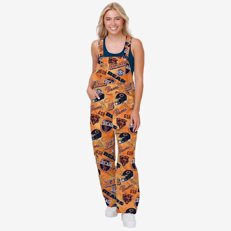 Chicago Bears Womens Historic Print Bib Overalls Bold Women's Animal Print