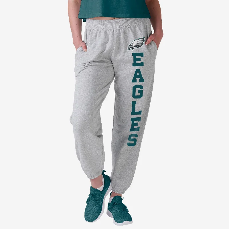 Philadelphia Eagles Womens Big Wordmark Gray Sweatpants Gym