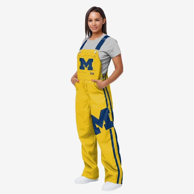 Michigan Wolverines Womens Team Stripe Bib Overalls Cool Women's Skate