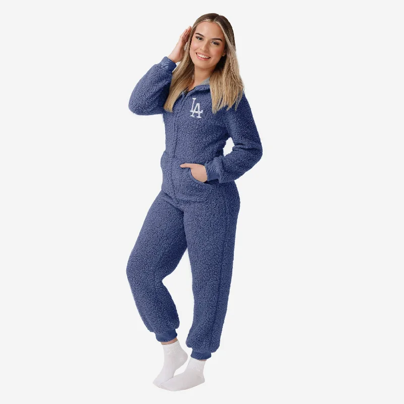 Los Angeles Dodgers Womens Sherpa One Piece Pajamas Luxurious Women's High -  end