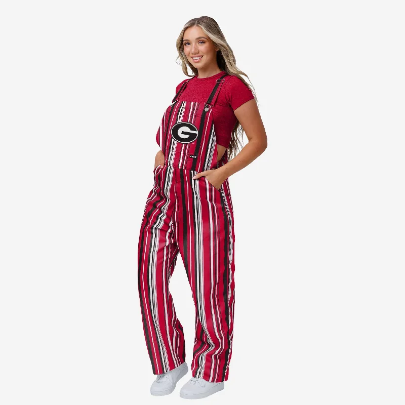 Georgia Bulldogs Womens Hyper Stripe Bib Overalls Athletic Women's High - 