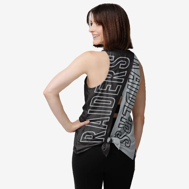 Las Vegas Raiders Womens Tie-Breaker Sleeveless Top Casual Women's Loose - fitting