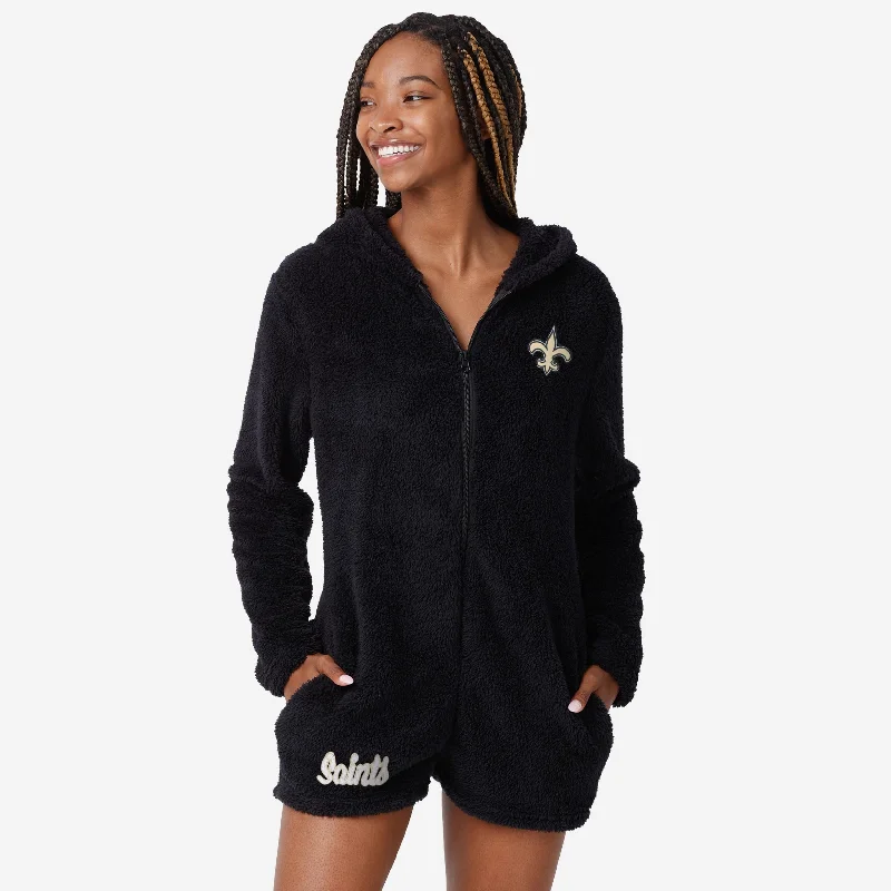 New Orleans Saints Womens Short Cozy One Piece Pajamas Cozy Women's Winter