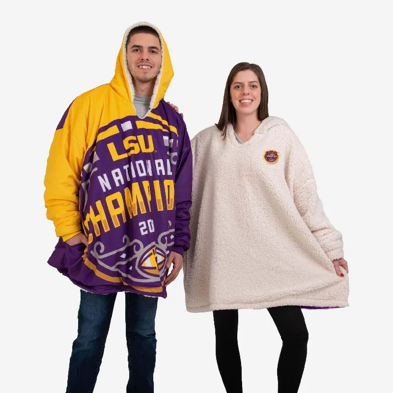 LSU Tigers 2019 Football National Champions Reversible Colorblock Hoodeez Modern Women's 