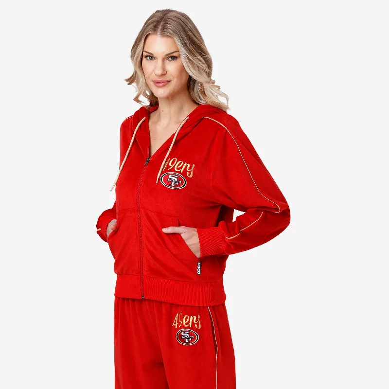 San Francisco 49ers Womens Velour Zip Up Top Earthy Women's 