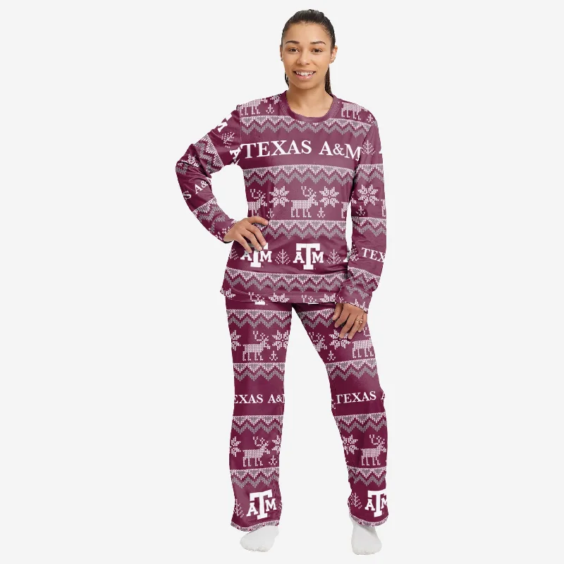 Texas A&M Aggies Womens Ugly Pattern Family Holiday Pajamas Feminine Women's Style 