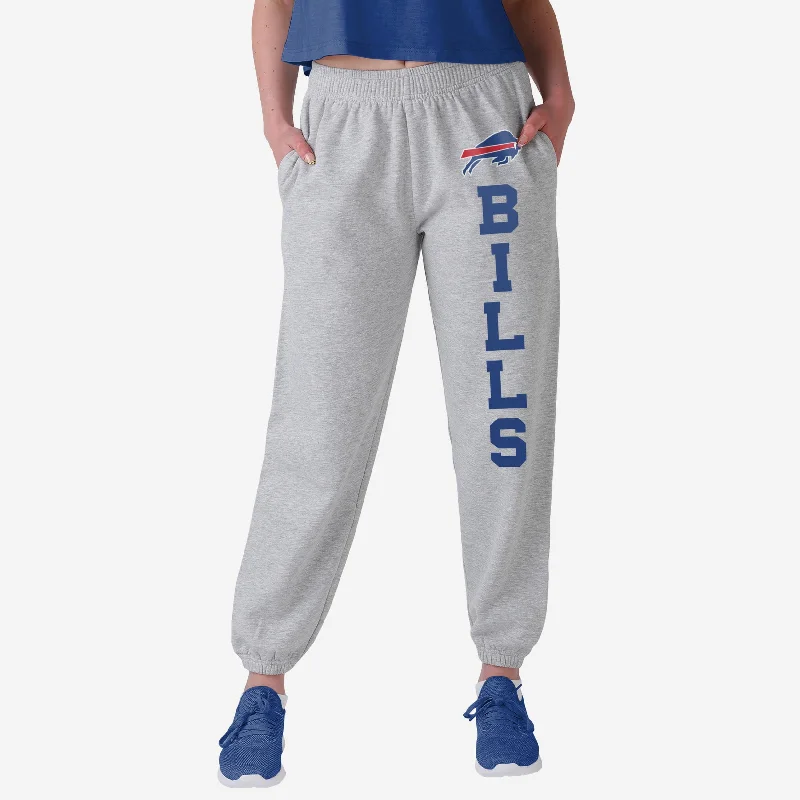 Buffalo Bills Womens Big Wordmark Gray Sweatpants Luxurious Women's High -  end