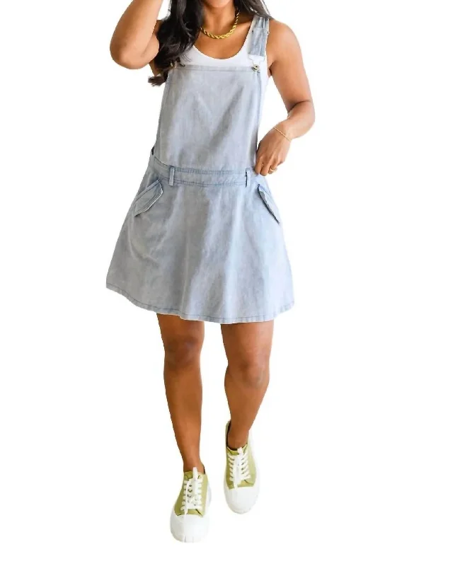 Gretchen Overall Skort Jumper In Denim Vintage Women's 1970S 