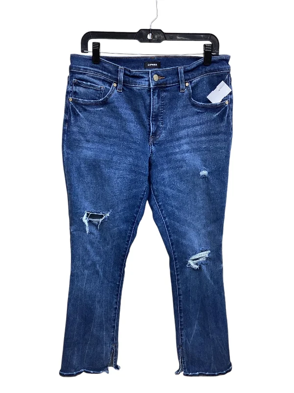 Jeans Straight By Express In Blue Denim, Size: 12 French