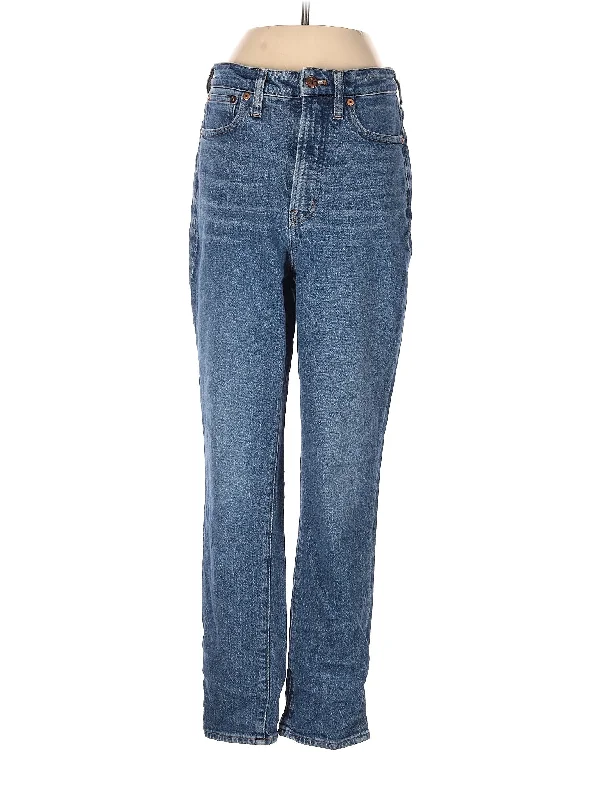 Low-Rise Straight-leg Jeans in Medium Wash Practical Women's Quick - dry