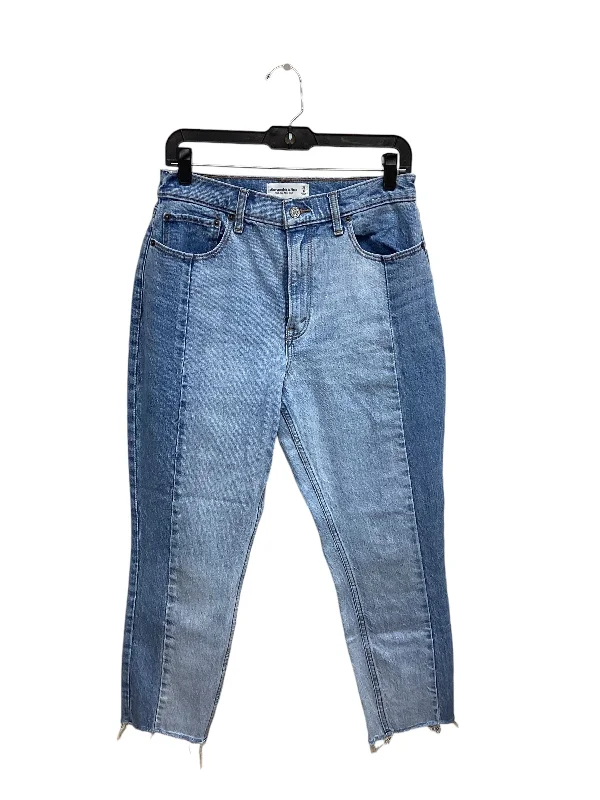 Jeans Straight By Abercrombie And Fitch In Blue Denim, Size: 8 Edgy Women's Punk