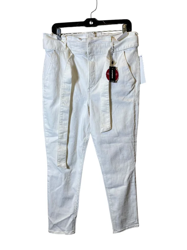 Jeans Skinny By Express In White Denim, Size: 12 Monochromatic Office Style