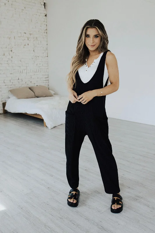 Heat Waves Ribbed Jumpsuit Feminine Women's Style 
