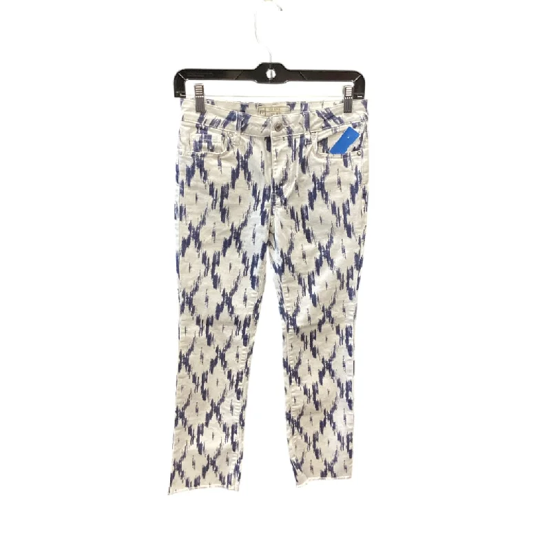 Jeans Skinny By Free People In Blue & White, Size: 2 Cool Women's Distressed