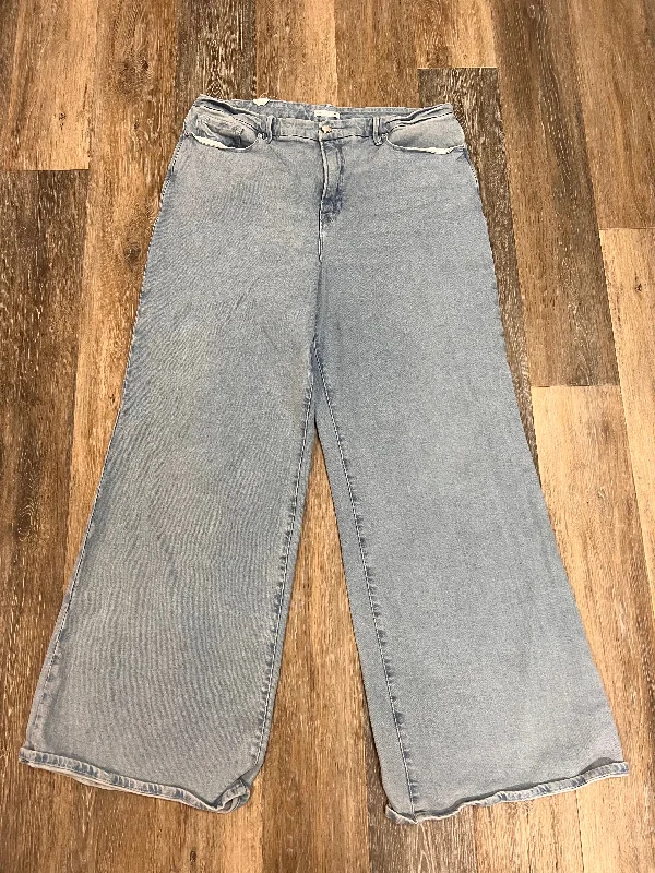 Jeans Wide Leg By Good American In Blue Denim, Size: 18 Youthful Women's Anime - inspired
