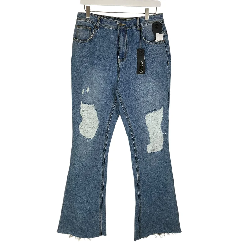 Jeans Straight By Versona In Blue Denim, Size: 8 Refined Women's 