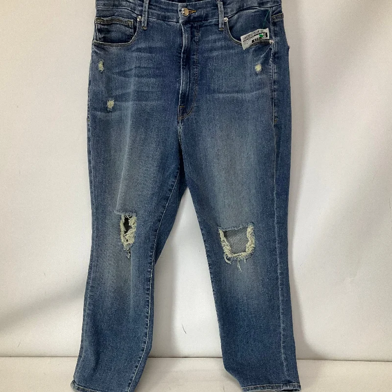 Jeans Straight By Good American In Blue Denim, Size: 16 Modern Women's 