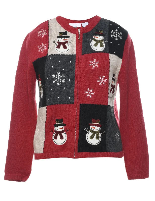 Snowman Christmas Cardigan - S British Gentlewoman Style
