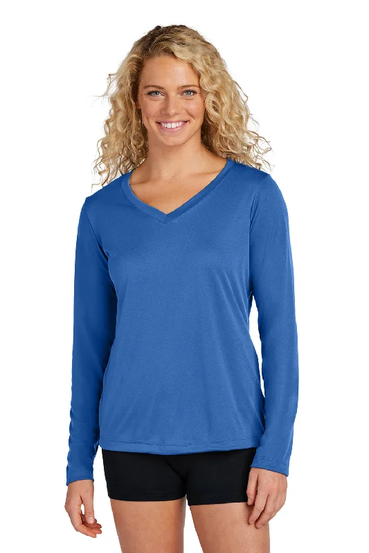Sport-Tek Womens Competitor Moisture Wicking Long Sleeve V-Neck T-Shirt - Royal Blue Practical Women's Multi - 