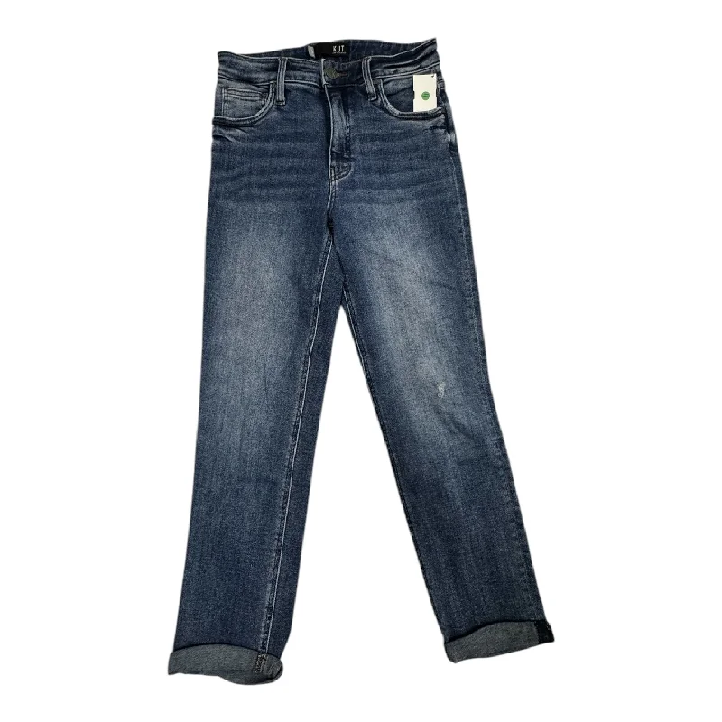 Jeans Boyfriend By Kut In Blue Denim, Size: 2 Compression