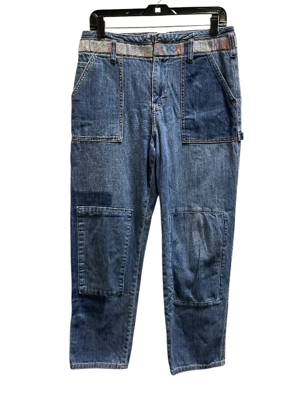 Jeans Boot Cut By Anthropologie In Blue Denim, Size: 8 Monochromatic All - in - one