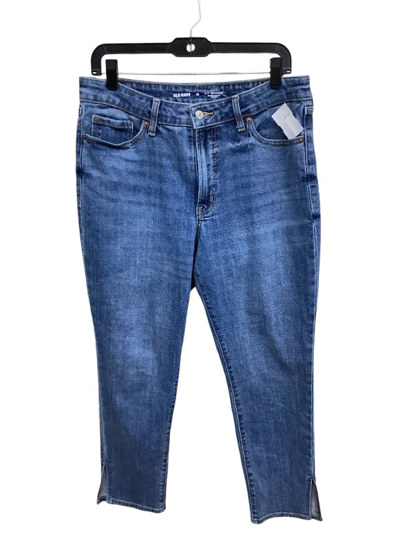 Jeans Straight By Old Navy In Blue Denim, Size: 12 Feminine Women's Style 