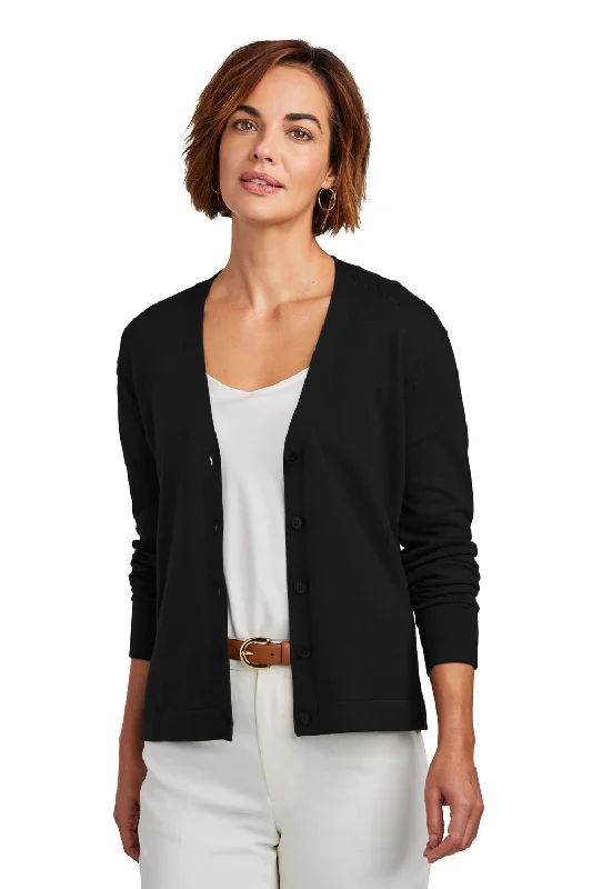 Brooks Brothers Womens Long Sleeve Cardigan Sweater - Deep Black Trendy Women's 