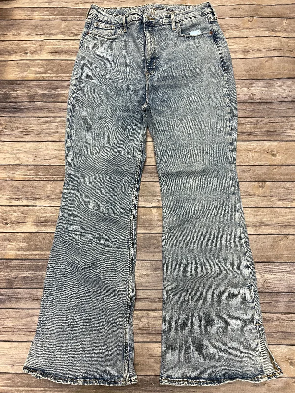 Jeans Flared By Old Navy In Blue Denim, Size: 14 Sporty Women's Athleisure 