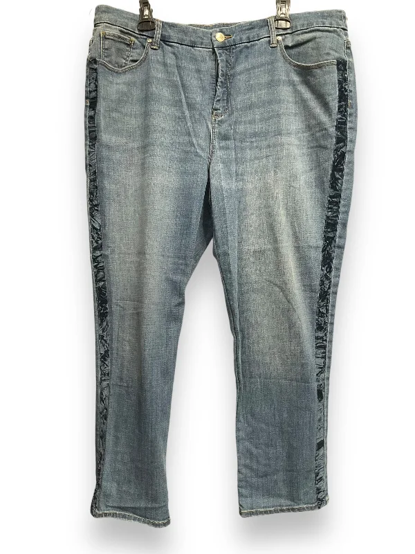 Jeans Straight By Chicos In Blue Denim, Size: 18 Vacation