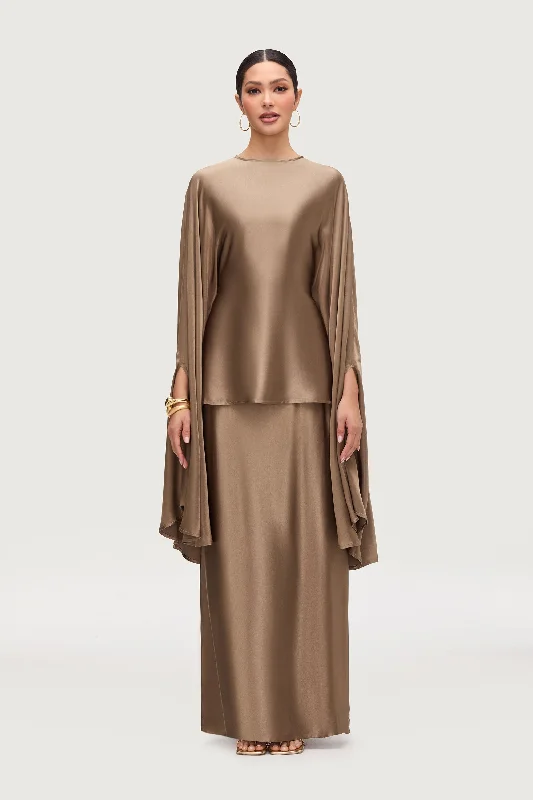 Razan Silk Inner Tie Top - Desert Palm Youthful Women's Pop