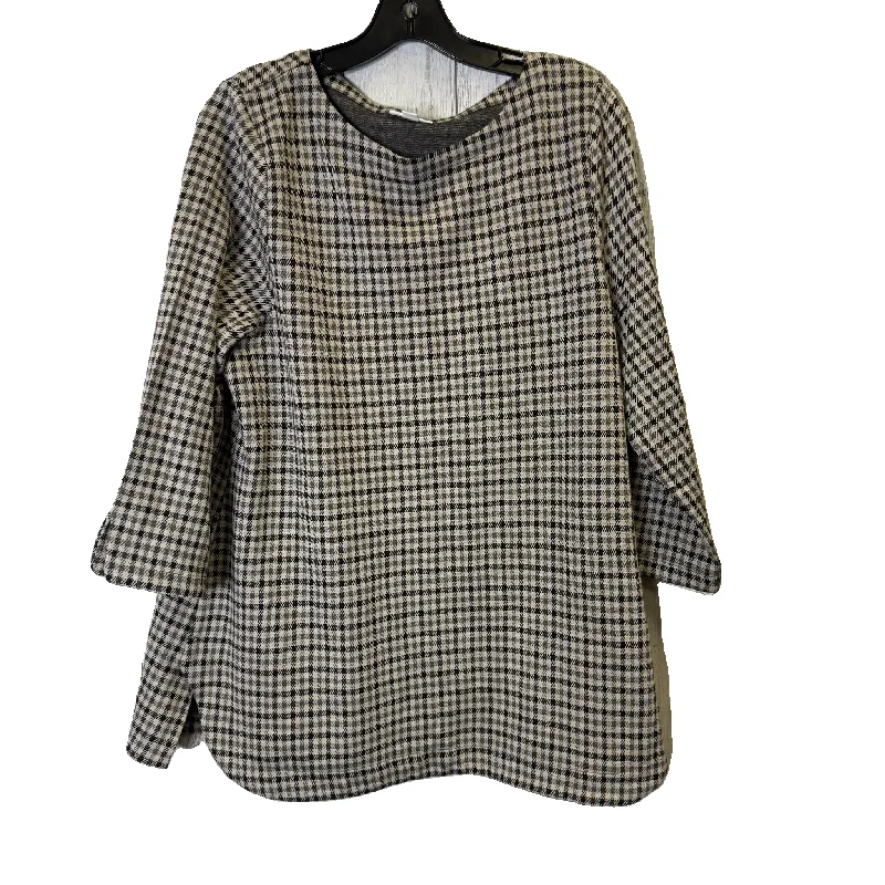 Top Long Sleeve By J. Jill In Grey, Size: L Sporty Women's Athleisure 