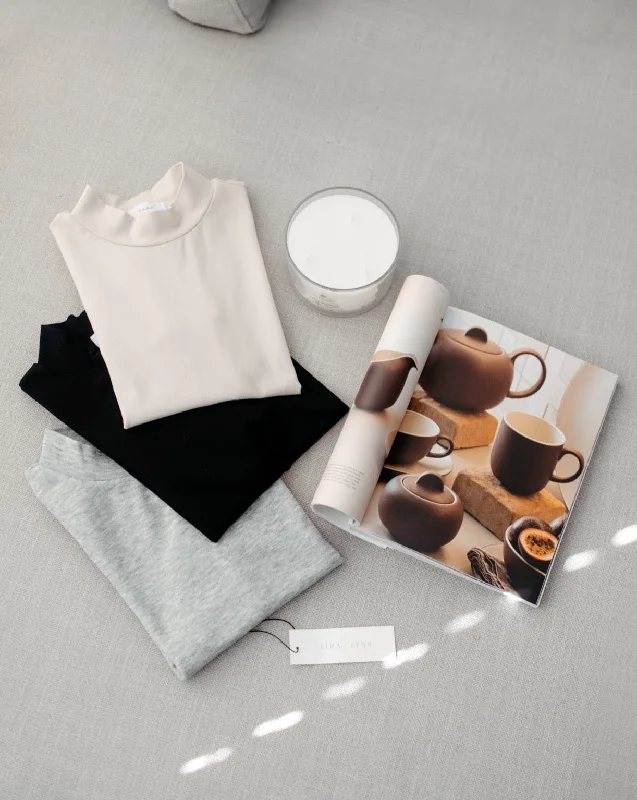 Fiji Funnel Neck Long-Sleeve Top | Grey European